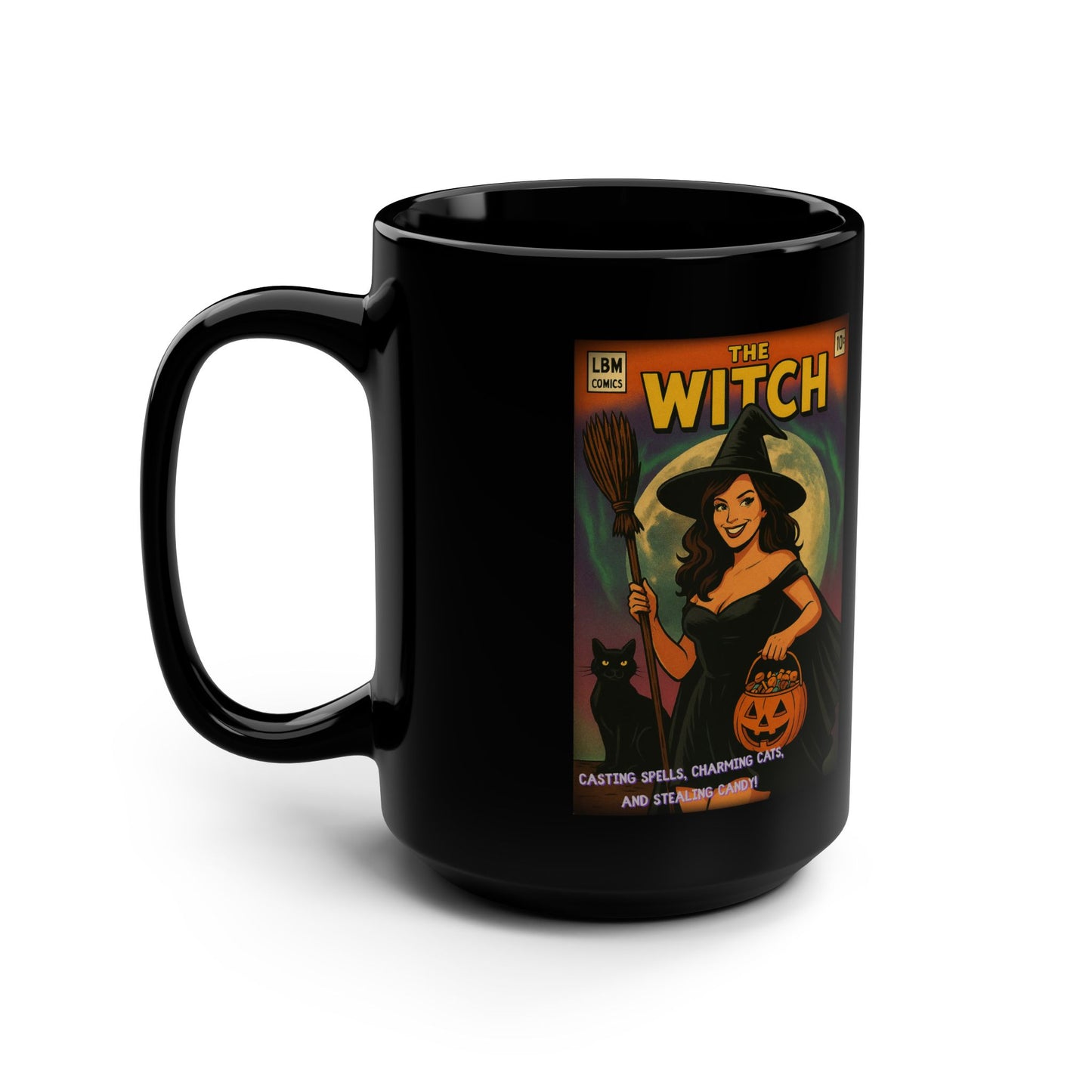 The Witch Coffee Mug – Vintage Comic Book Halloween Cup | 15oz Spooky Season Mug for Coffee, Tea & Witches Who Mean Business