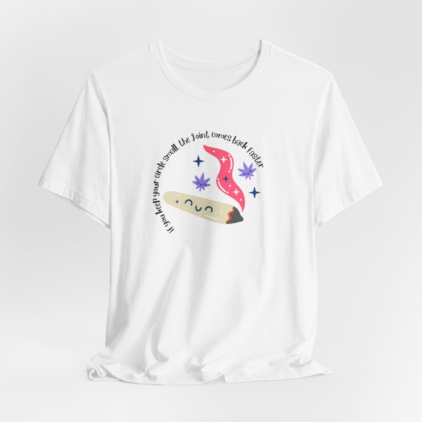 Funny Weed Shirt for Women – “Keep Your Circle Small” Stoner Graphic Tee – Cute Joint Cartoon Cannabis T-Shirt