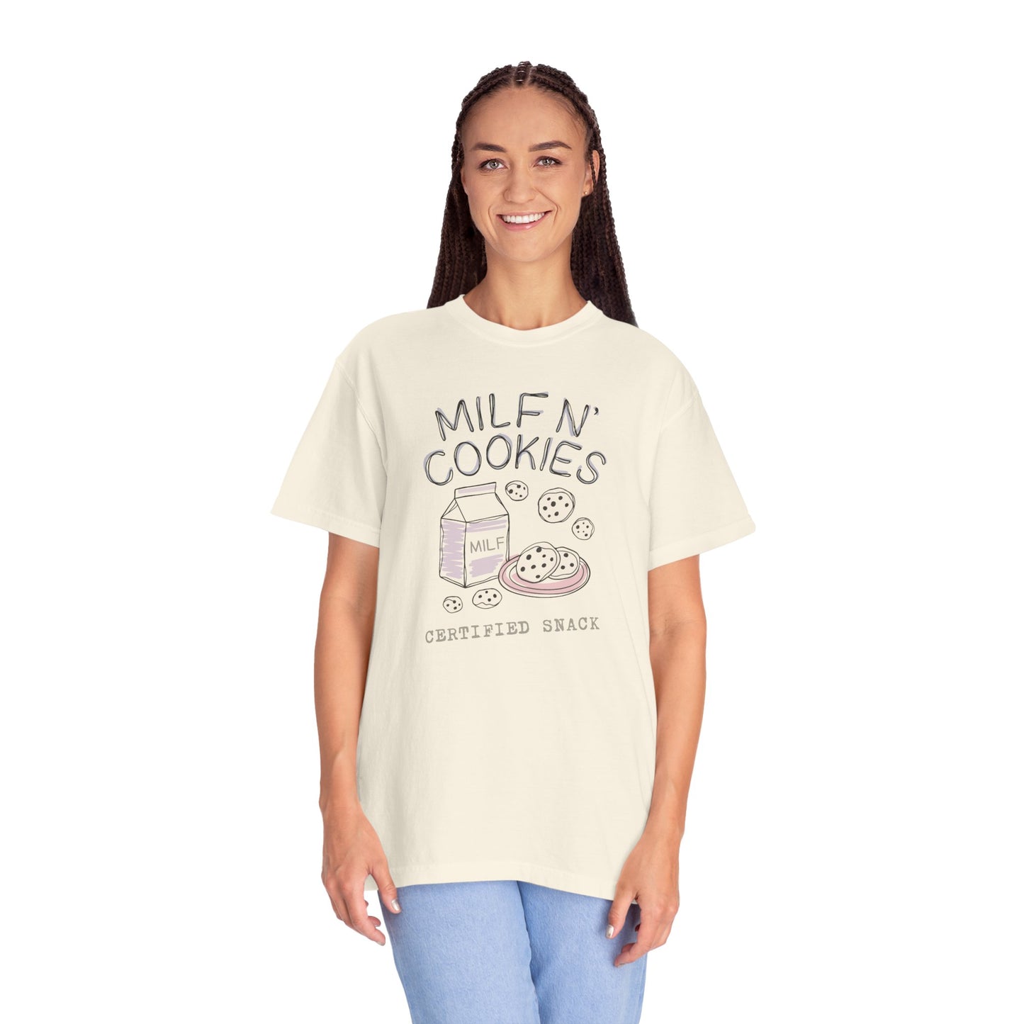 Milf n’ Cookies Shirt – Funny Graphic Tee for Cool Moms, Retro Comfort Colors Gift for Wives