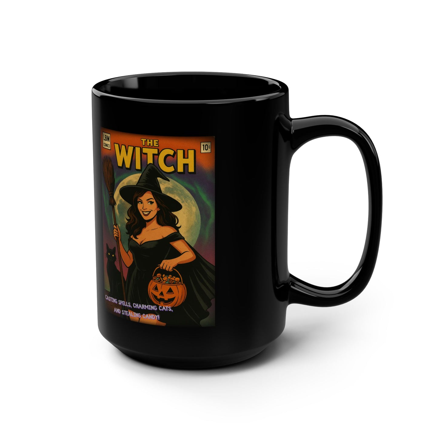 The Witch Coffee Mug – Vintage Comic Book Halloween Cup | 15oz Spooky Season Mug for Coffee, Tea & Witches Who Mean Business