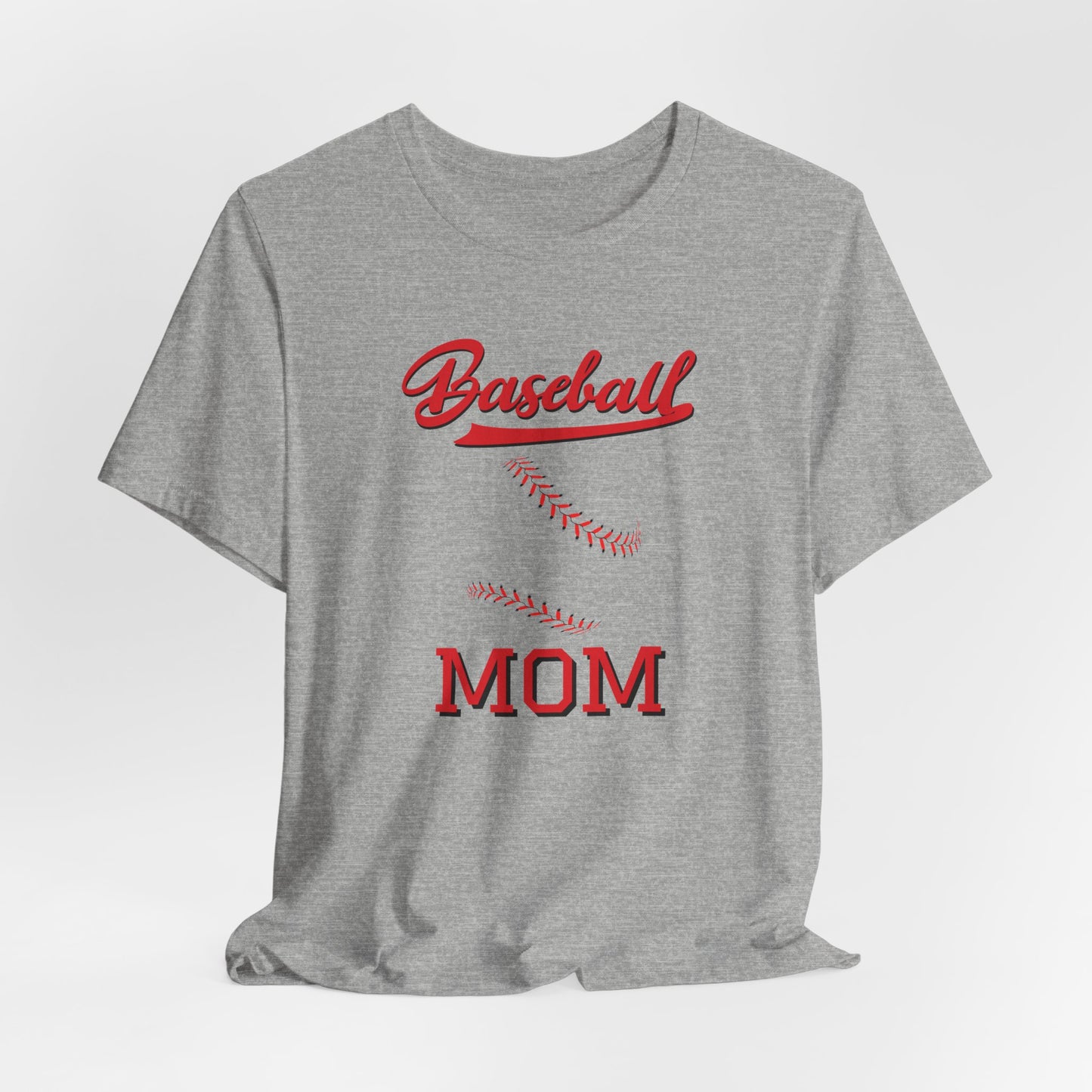 Baseball Mom T-Shirt – Classic Red Stitch Baseball Graphic Tee for Sports Moms