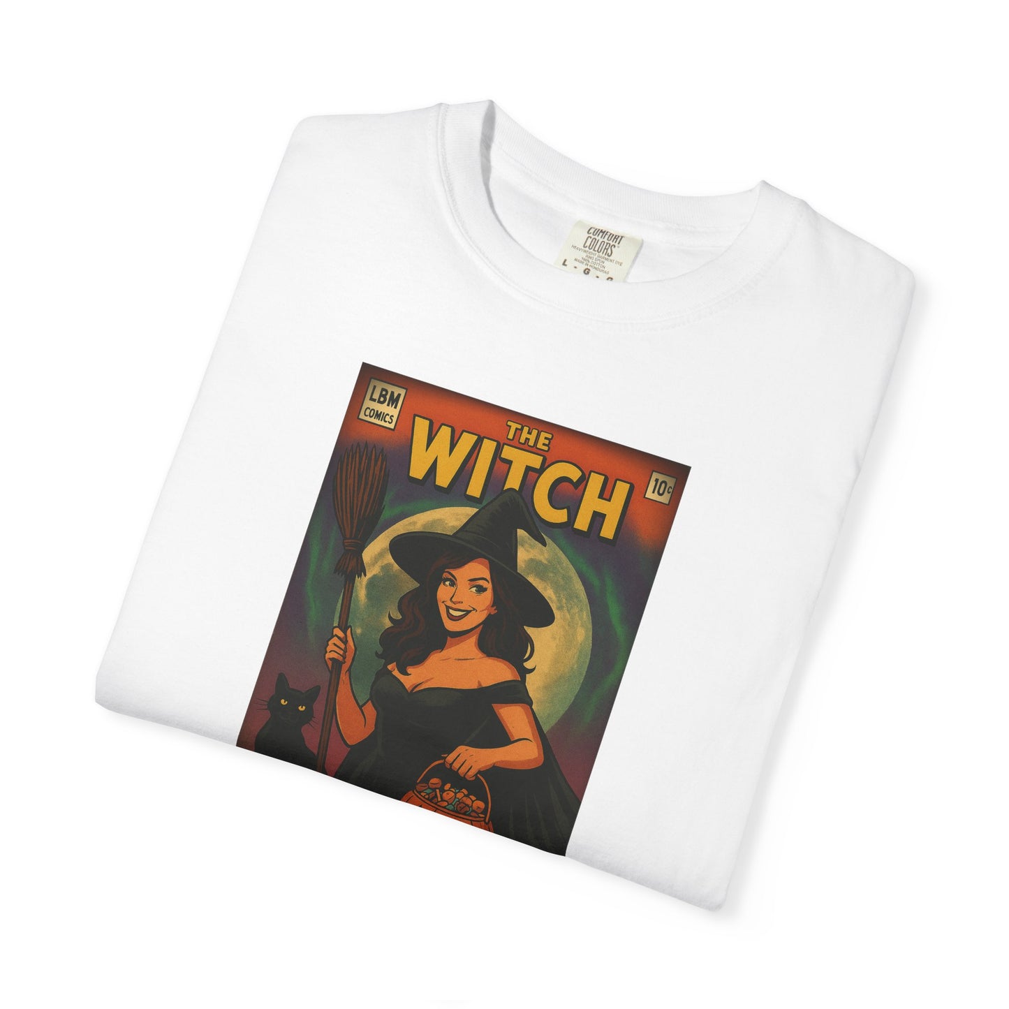 The Witch Graphic Tee – Vintage Comic Book Halloween Shirt, Vintage Style, Spooky Gift, Retro Witch Design