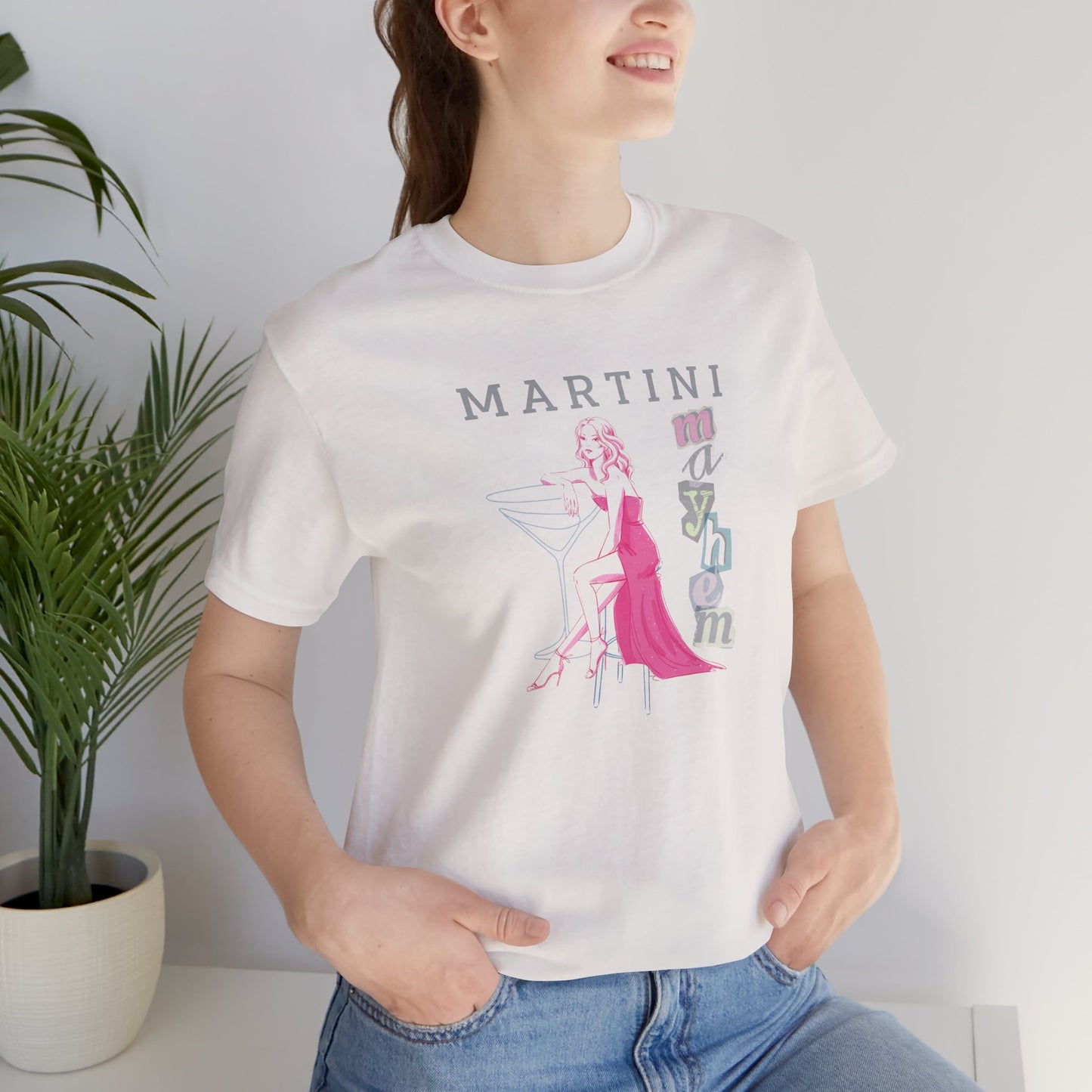 Martini Mayhem Shirt – Retro 70s Cocktail Party Tee for Women, Funny Wine Mom T-Shirt