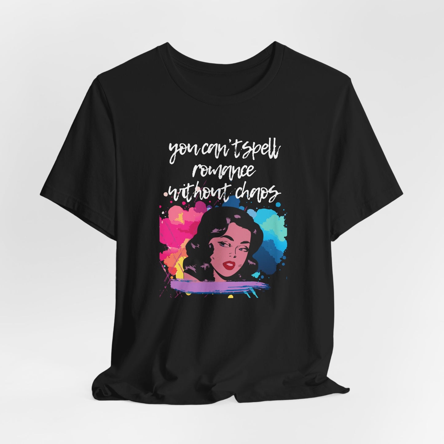 You Can’t Spell Romance Without Chaos | Comic Pinup Emo Girl Graphic Tee