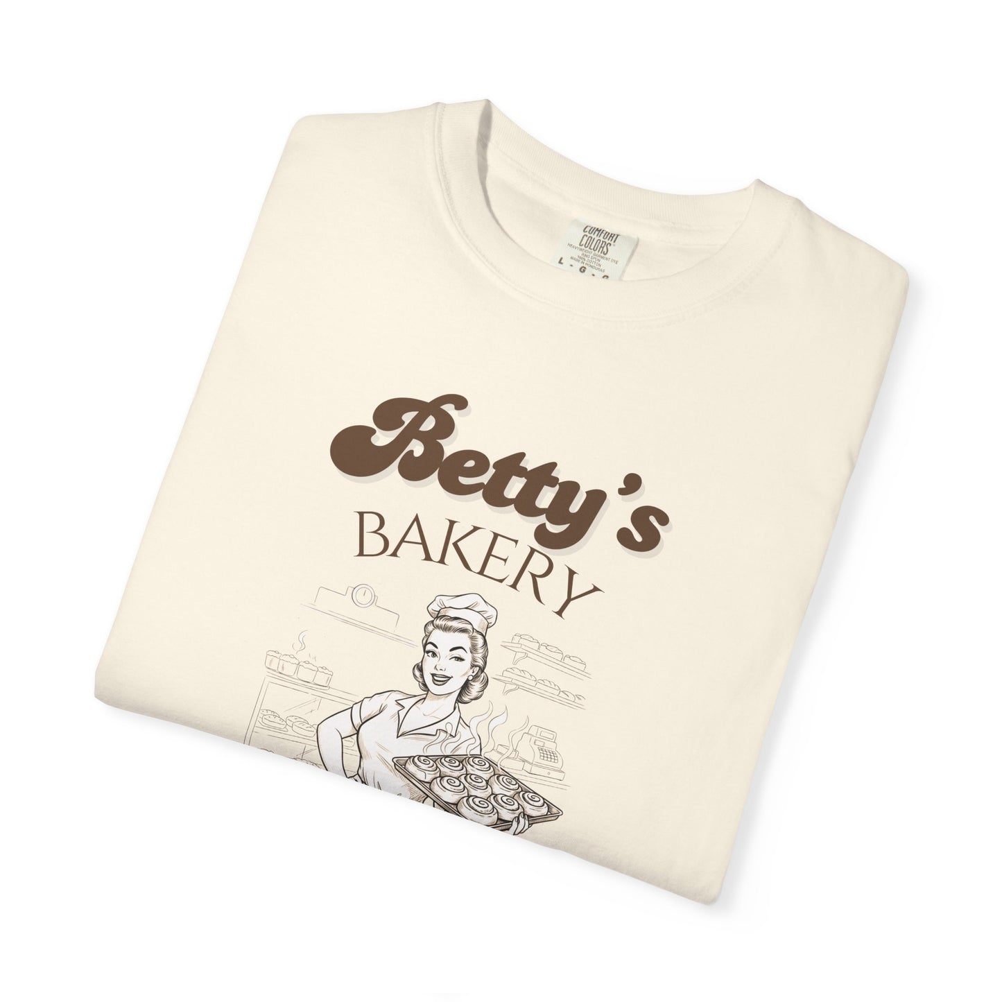 Betty’s Bakery Tee – The Best Buns in Town, Retro Pin-Up Graphic Shirt