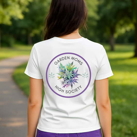 Garden Moms High Society Tee | Weed Chic, Stoner Gift, Gardentok, Cannabis Floral Shirt for Women