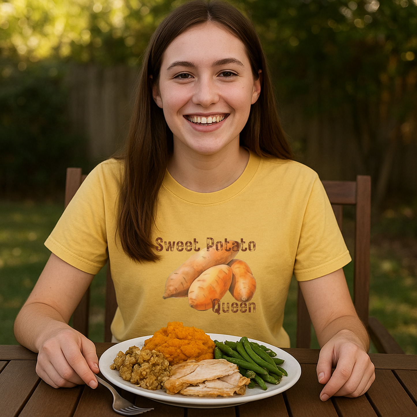 Sweet Potato Queen Shirt | Funny Southern Foodie Tee | Thanksgiving Graphic T-Shirt