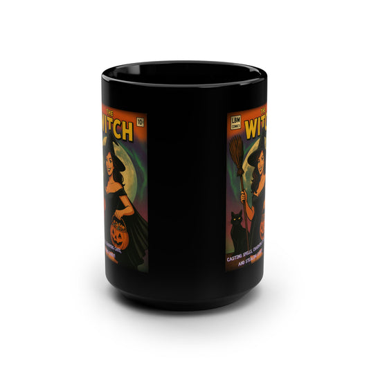 The Witch Coffee Mug – Vintage Comic Book Halloween Cup | 15oz Spooky Season Mug for Coffee, Tea & Witches Who Mean Business