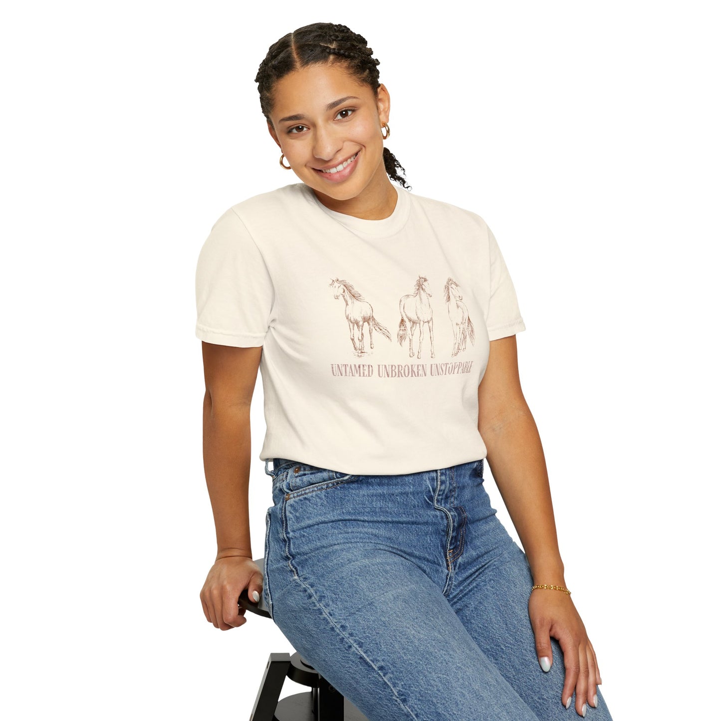 Untamed, Unbroken, Unstoppable Wild Horse Shirt | Equestrian Graphic Tee for Horse Lovers