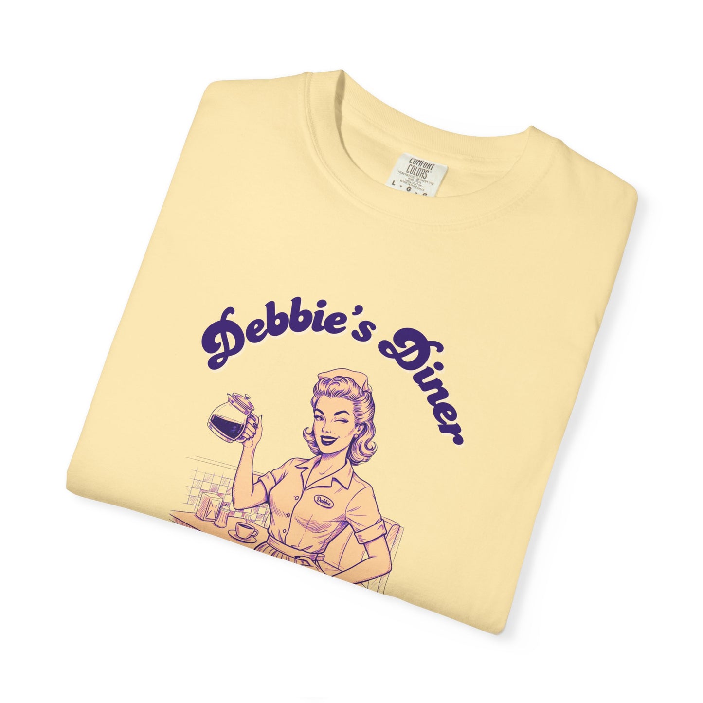 Debbie's Diner Retro Tee — 'Hot Coffee, Hotter Service' Vintage Waitress T-Shirt