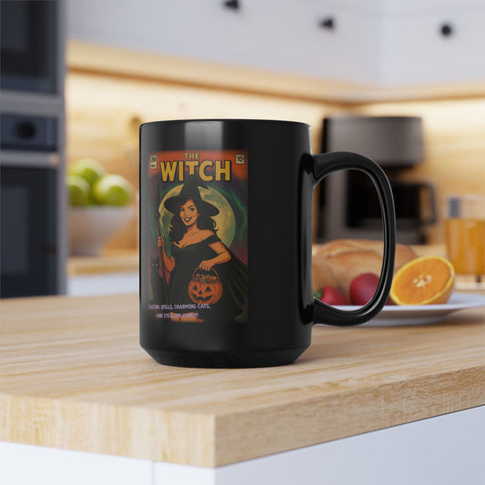 The Witch Coffee Mug – Vintage Comic Book Halloween Cup | 15oz Spooky Season Mug for Coffee, Tea & Witches Who Mean Business