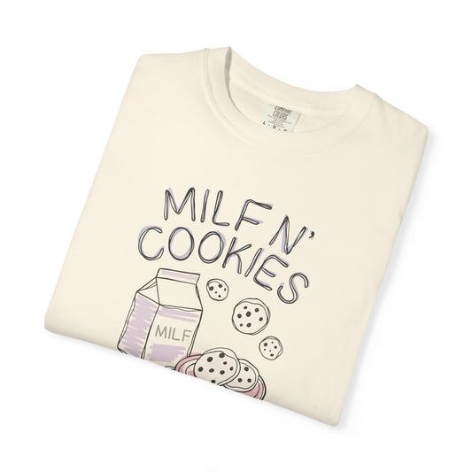 Milf n’ Cookies Shirt – Funny Graphic Tee for Cool Moms, Retro Comfort Colors Gift for Wives