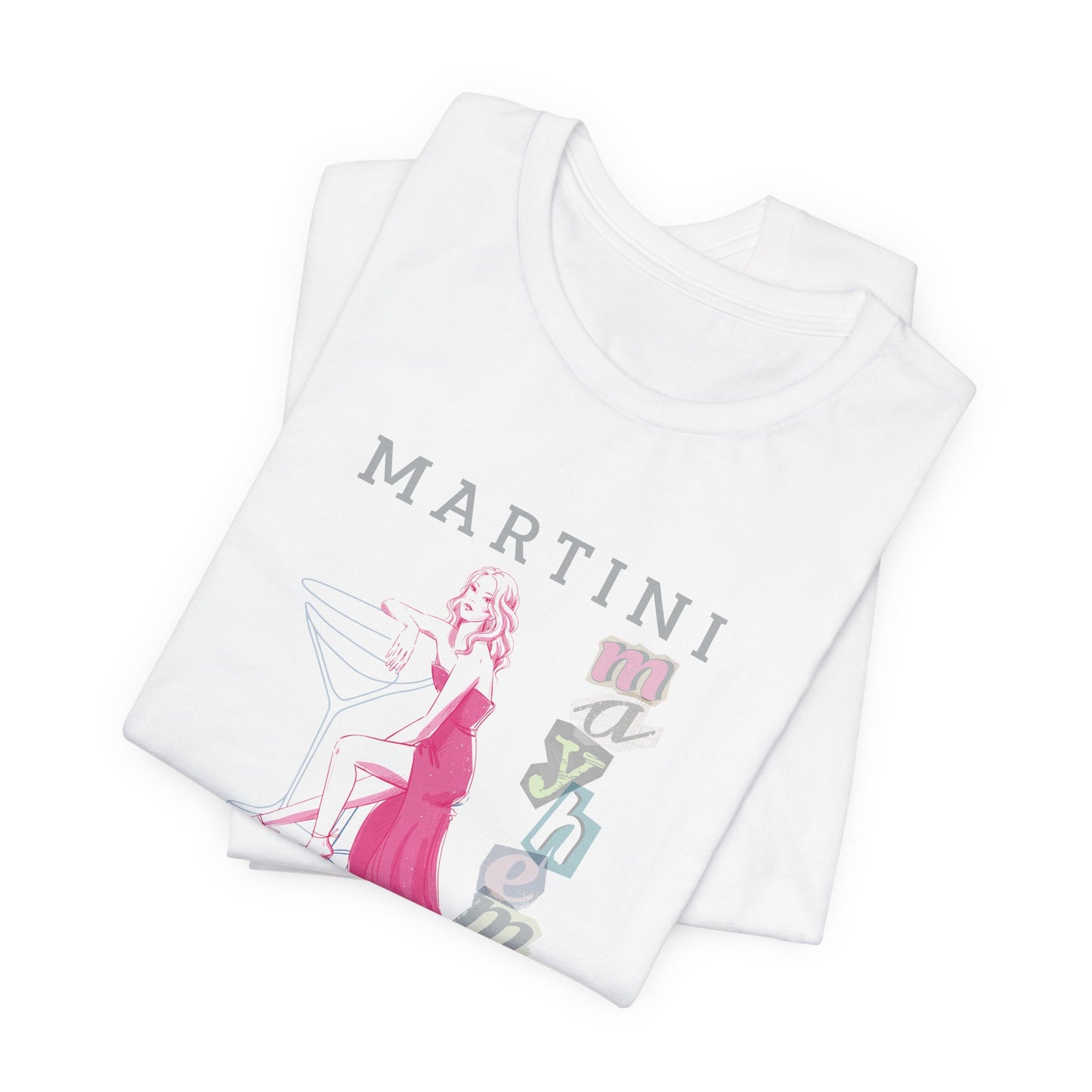 Martini Mayhem Shirt – Retro 70s Cocktail Party Tee for Women, Funny Wine Mom T-Shirt