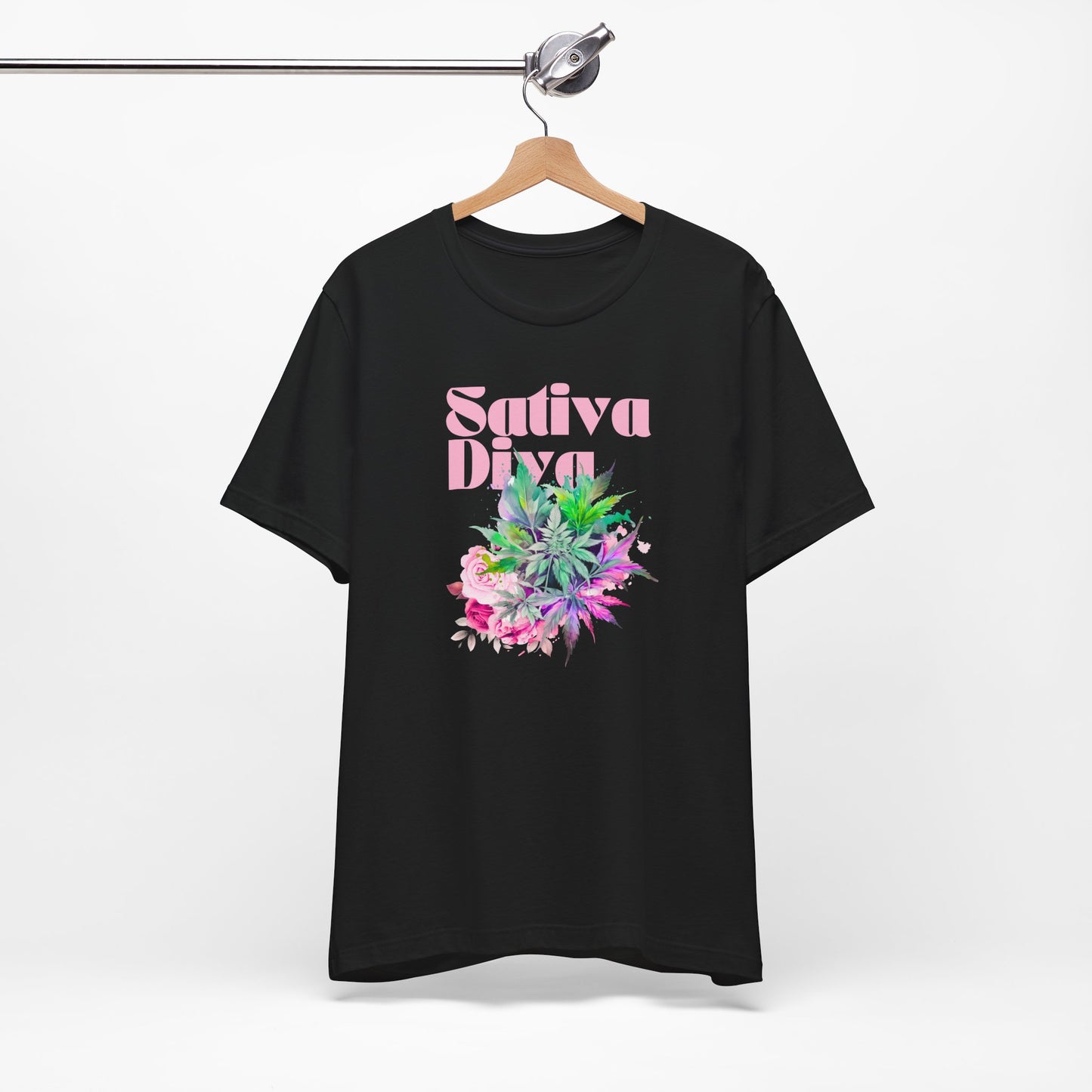Sativa Diva Floral Tee - Vintage Cannabis Vibe, Summer Cannabis Fashion, Gifts for Weed Lovers, Festival Wear