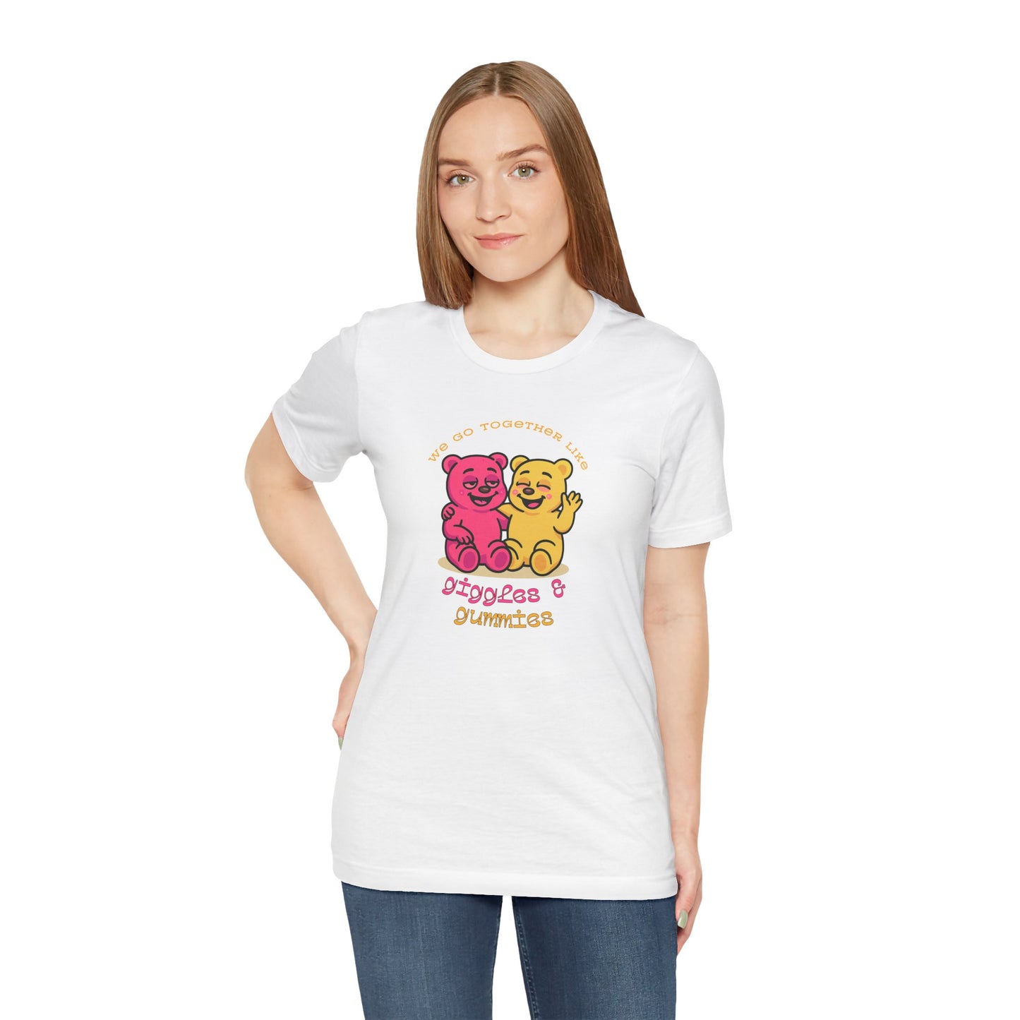 Funny Weed Gummy Shirt for Women – “Giggles & Gummies” Cute Stoner Tee – Edible Lover T-Shirt with Cartoon Bears