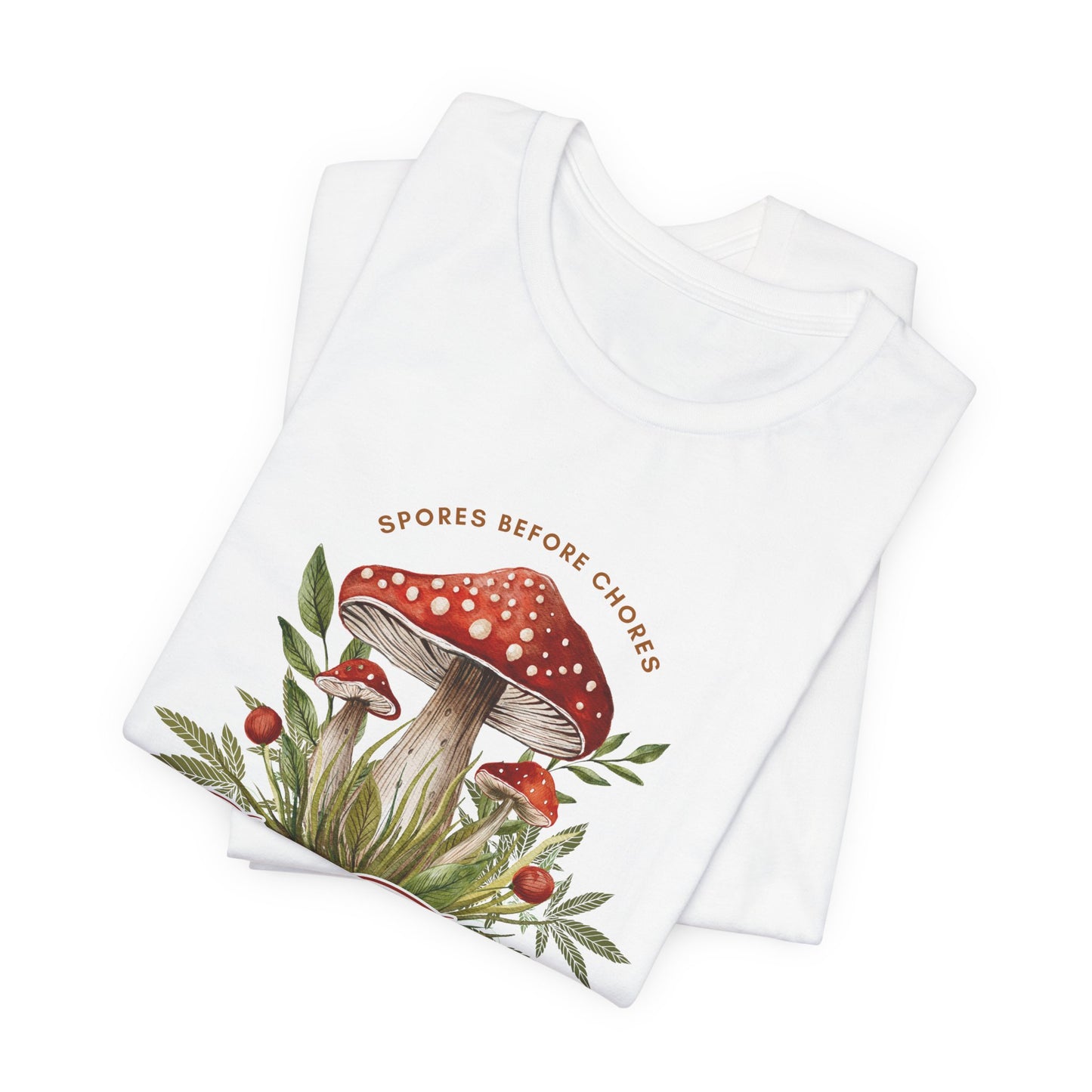 Day Trippin' Tee - Spores Before Chores - Mushroom Vibe, Unisex Short Sleeve Shirt, Summer Outfits, Festival Wear